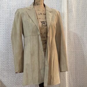 INC Women's Cream Faux Suede Jacket Sz6